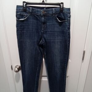 Liz Claiborne Size 12 City Fit Skinny Boyfriend Classic Blue Denim Jeans